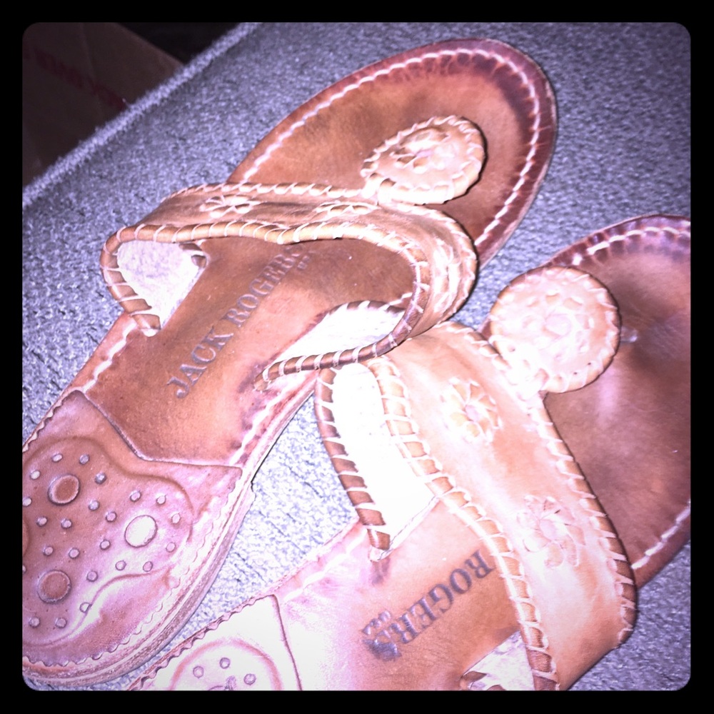 Jack roger brown/tan leather sandals